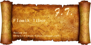 Flamik Tibor névjegykártya